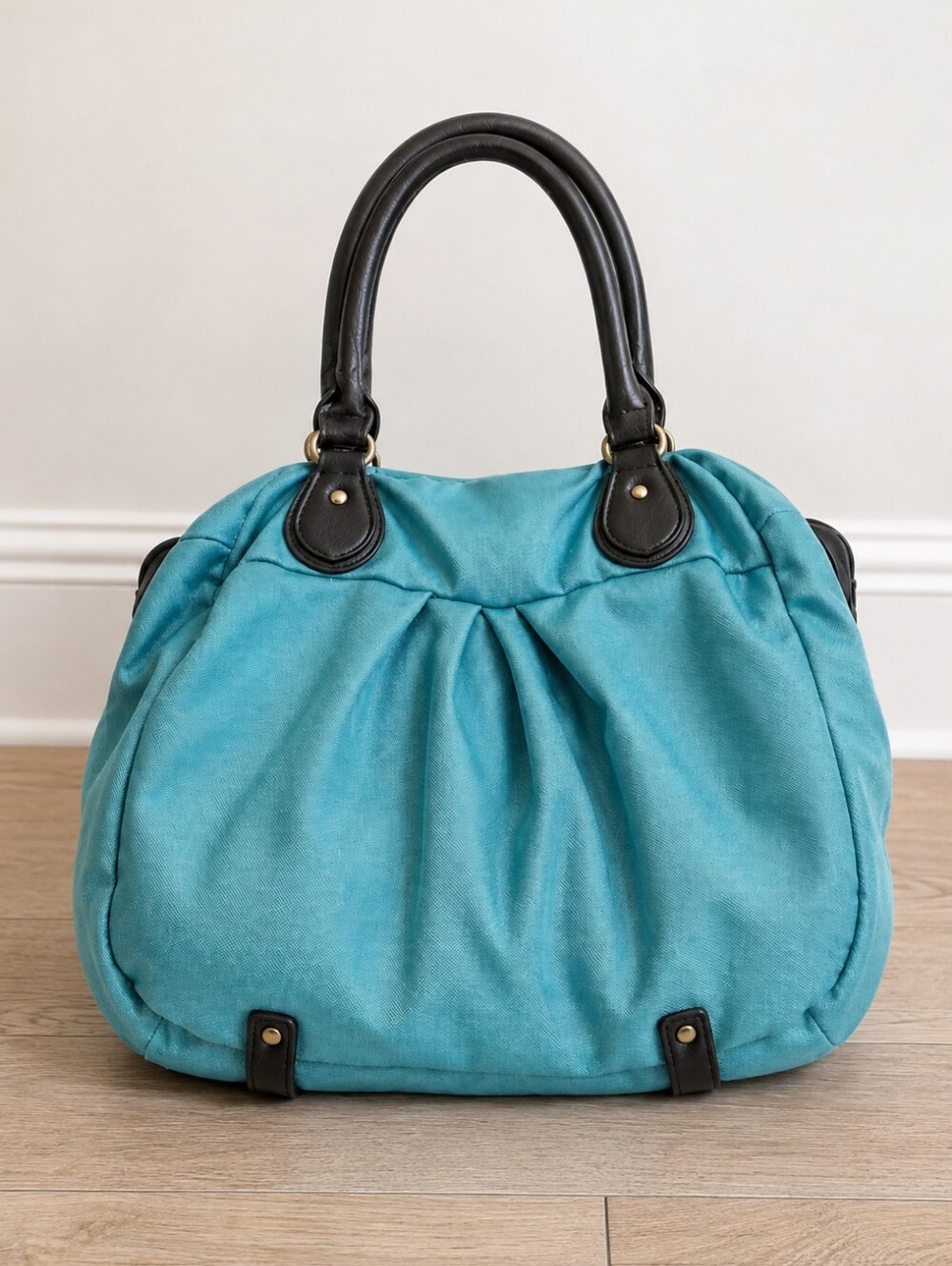 ION Teal Large Nylon Leather Handle Tote.  NWOT